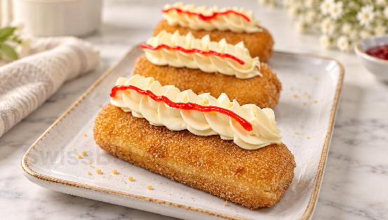 Long John Donuts with Cream Cheese Filling